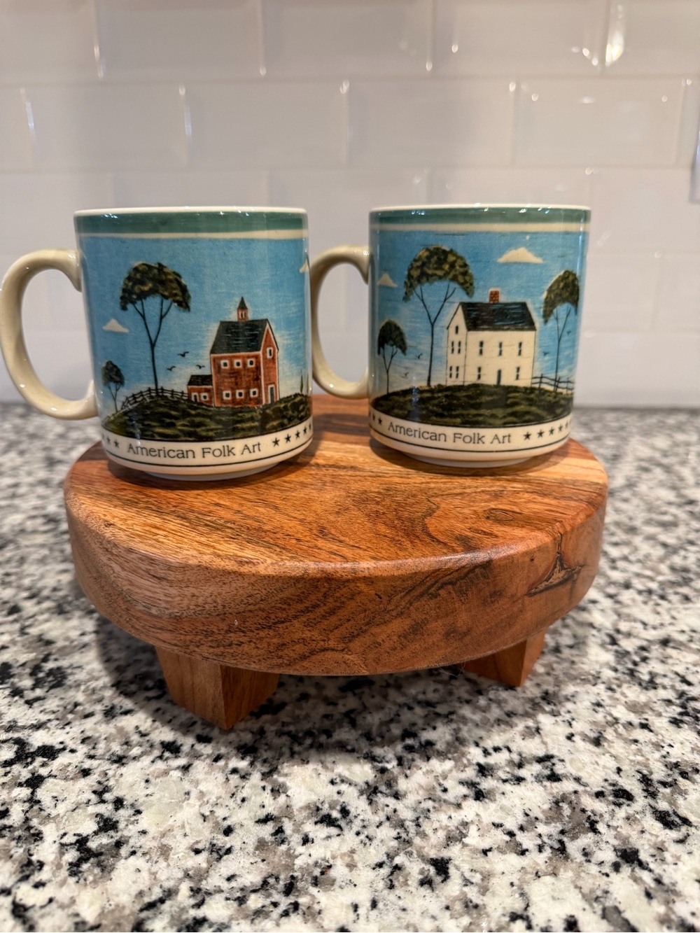 Vintage Warren Kimble Otagiri American-Farm Folk Art mugs
